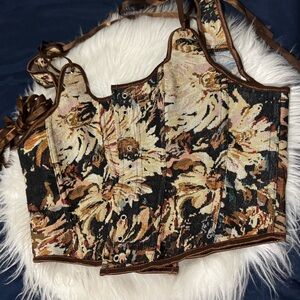 Floral Tapestry Corset Top
